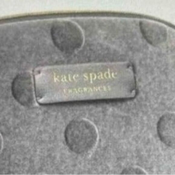 Kate Spade Gray Polka Dot Toiletry Cosmetic Pouch NWT - Picture 2 of 5